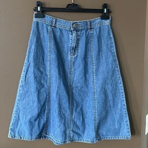 Vintage GAP Blue Denim Panel A-Line Skirt
